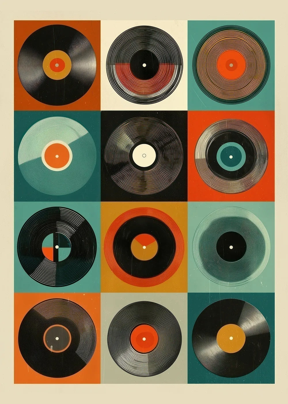 Retro Vinyl Record metal poster artwork
